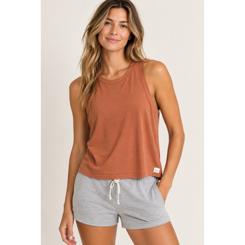Vuori Energy Tank Women’s M Rust Orange Sleeveless Workout Yoga Athletic Top
